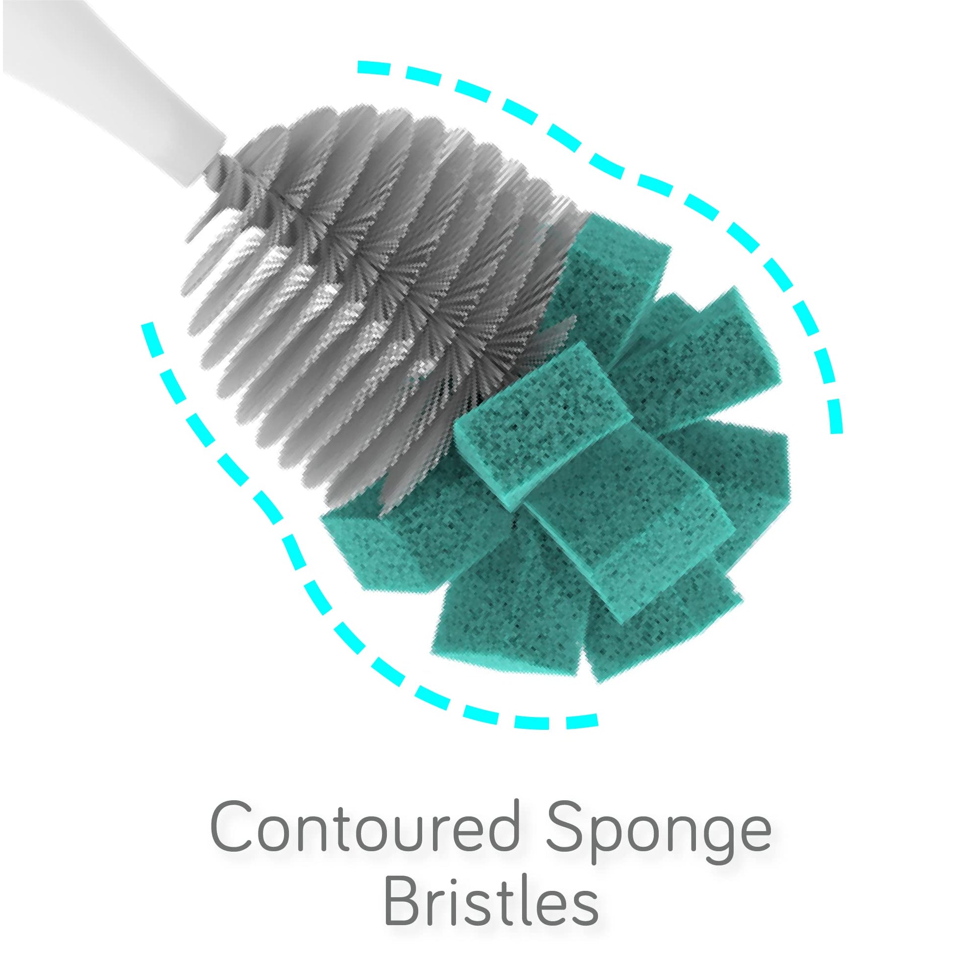 Close up of Nanobebe non-scratch sponge brush head texture