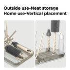 Side view of Yotime bottle brush set showing the soap dispenser and brushes