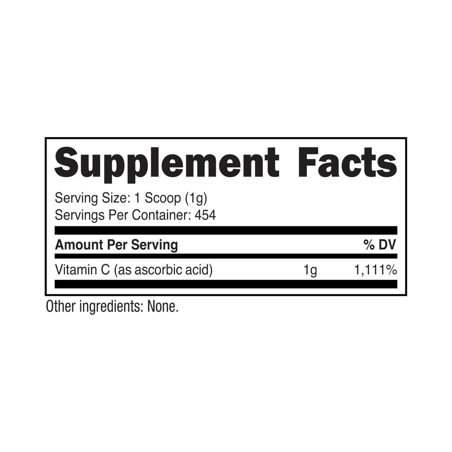 Nutricost pure L-ascorbic acid wellness supplement powder formulation angle