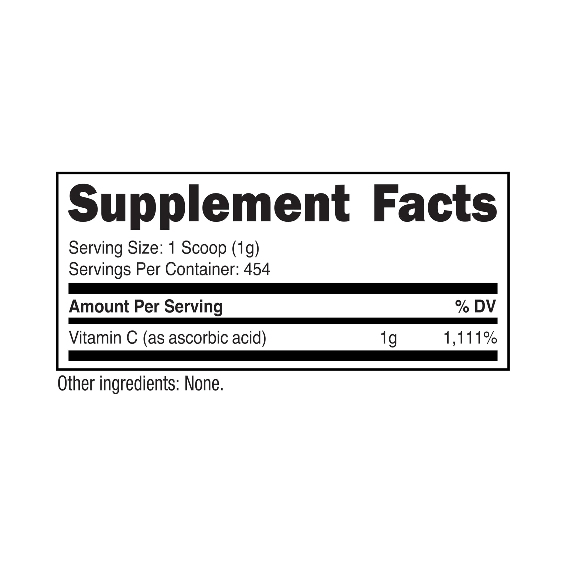 Nutricost pure L-ascorbic acid wellness supplement powder formulation angle