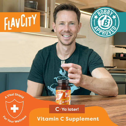 Shop FlavCity whole food derived vitamin C sixty capsule supplement panel