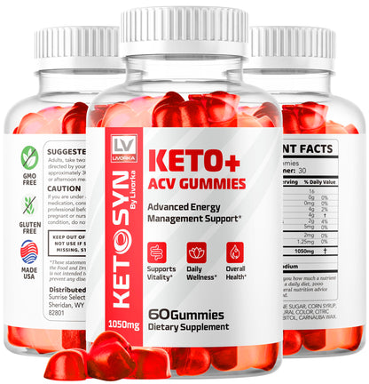 Three month supply bundle of Kanwal LIVORKA Ketosyn ACV wellness gummies