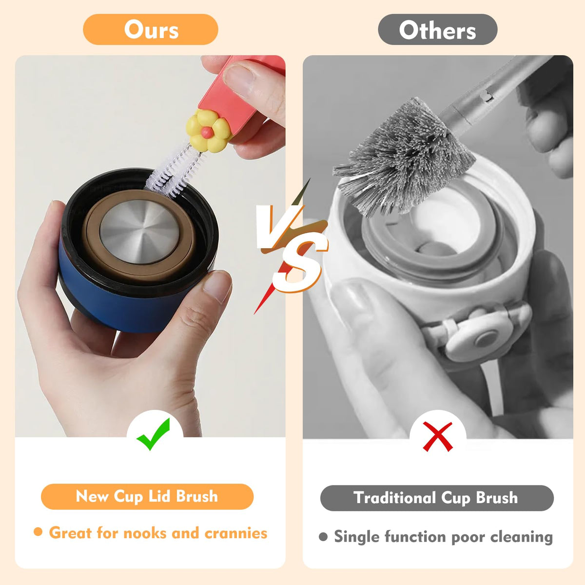 Portable Nonendu bottle cleaning brush set hanging on display