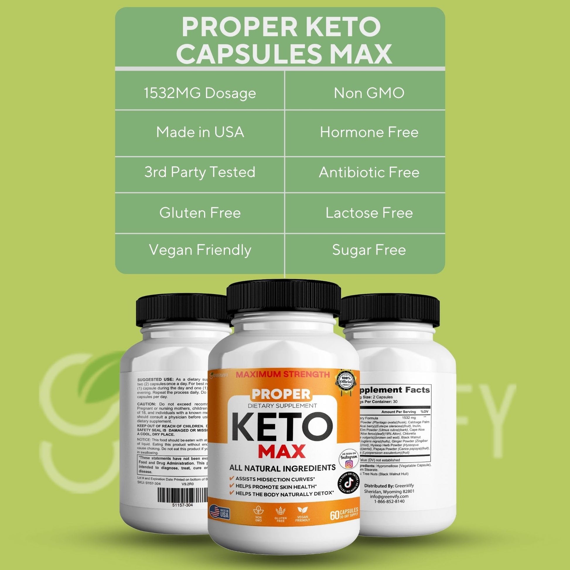 Greenvify Proper Keto Max three pack bundle e-commerce packaging