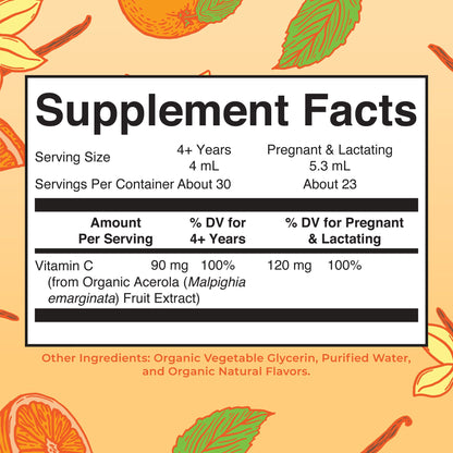 MaryRuth Organics Vitamin C liquid drops orange vanilla flavor amber bottle