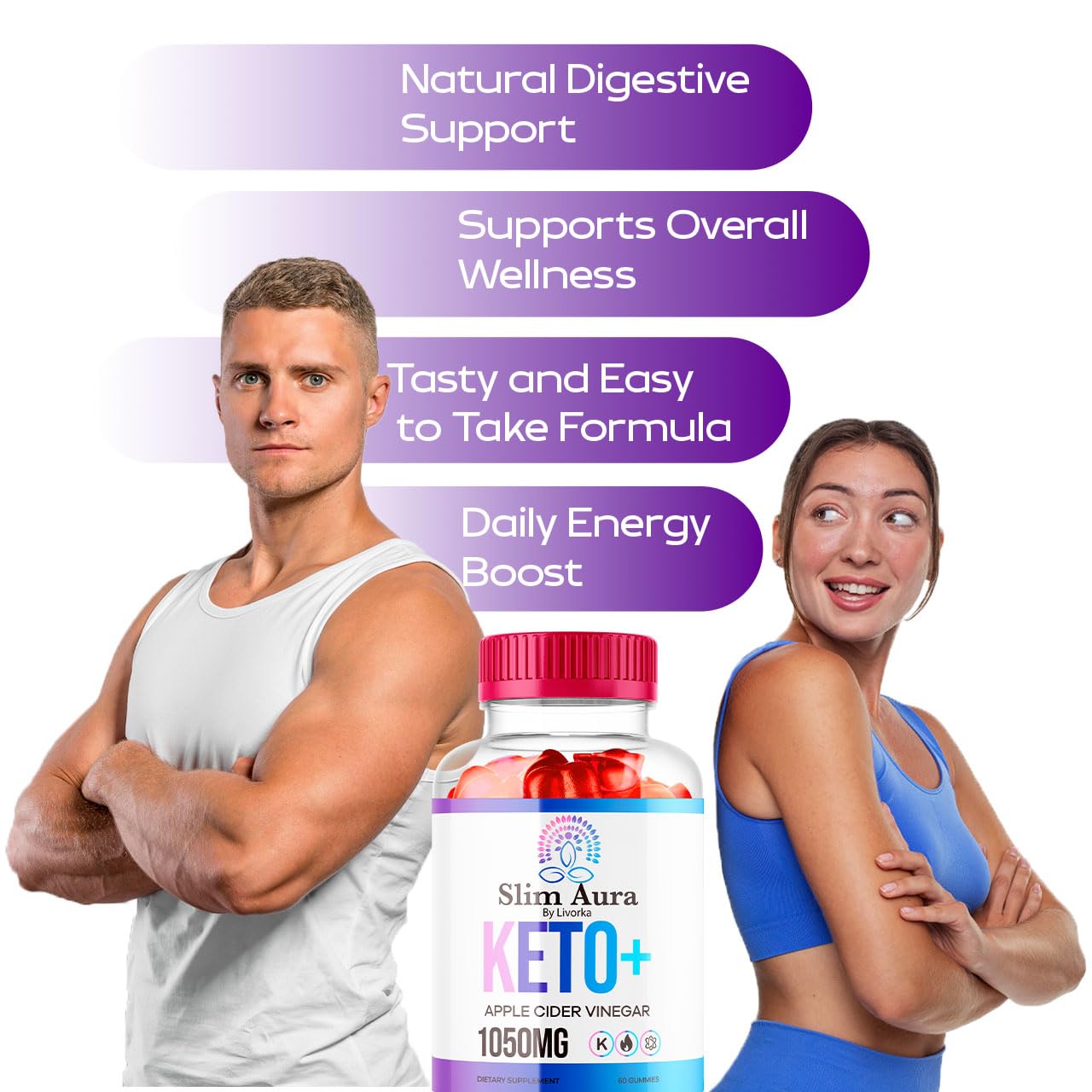 NutraRize Slim Aura Keto ACV premium 1050mg formula nutritional facts and ingredient label details.