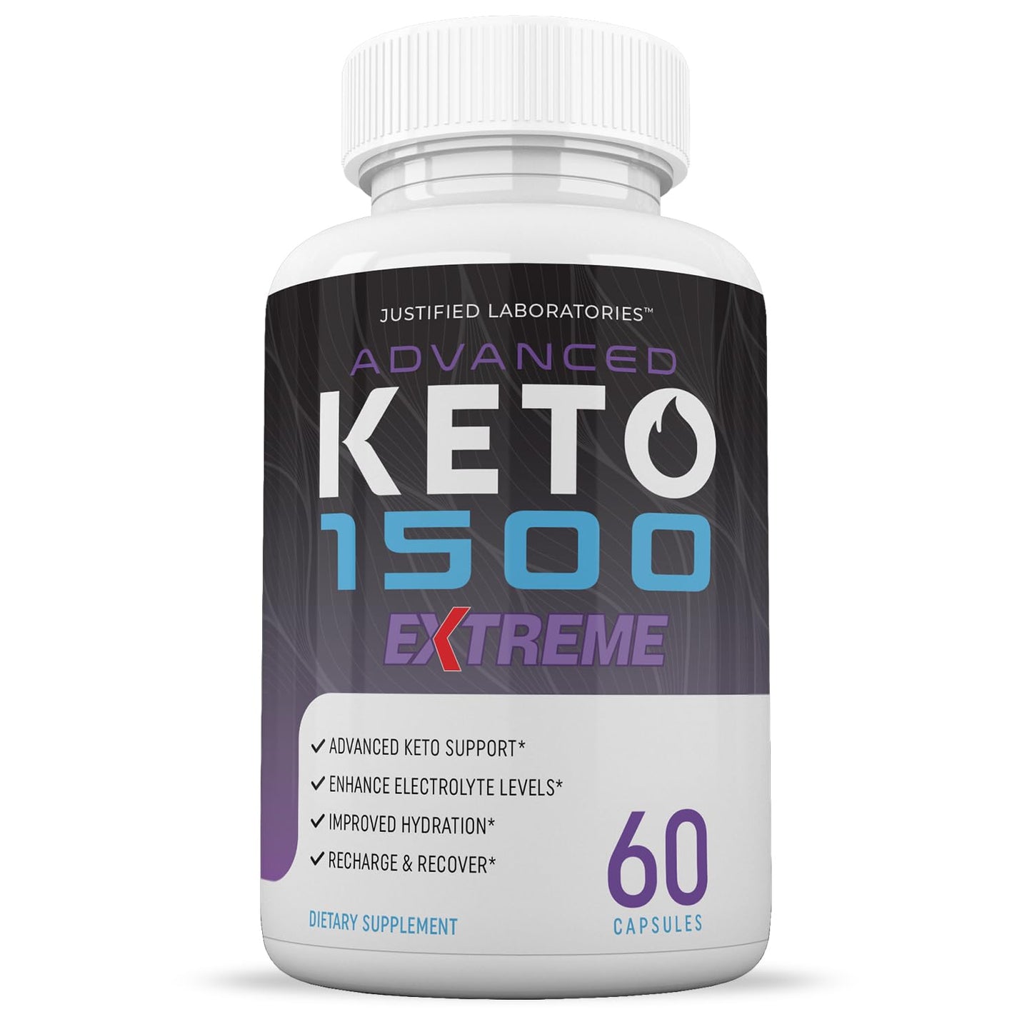 Justified Laboratories dietary supplement label showcasing the 1675MG proprietary formula facts