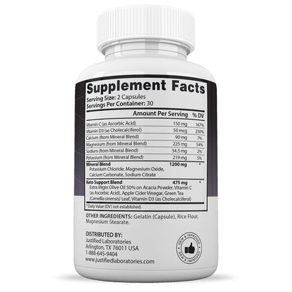 Advanced Keto 1500 Extreme pills showing the capsule form and key electrolyte nutrients