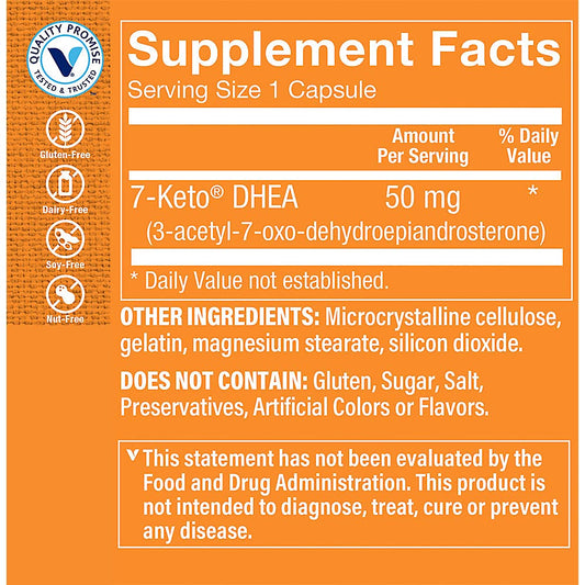 Authentic imported USA metabolism vitamin supplement capsules nutrition facts panel