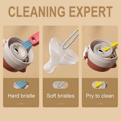 BusyLive cleaning brush set showing hanging storage feature