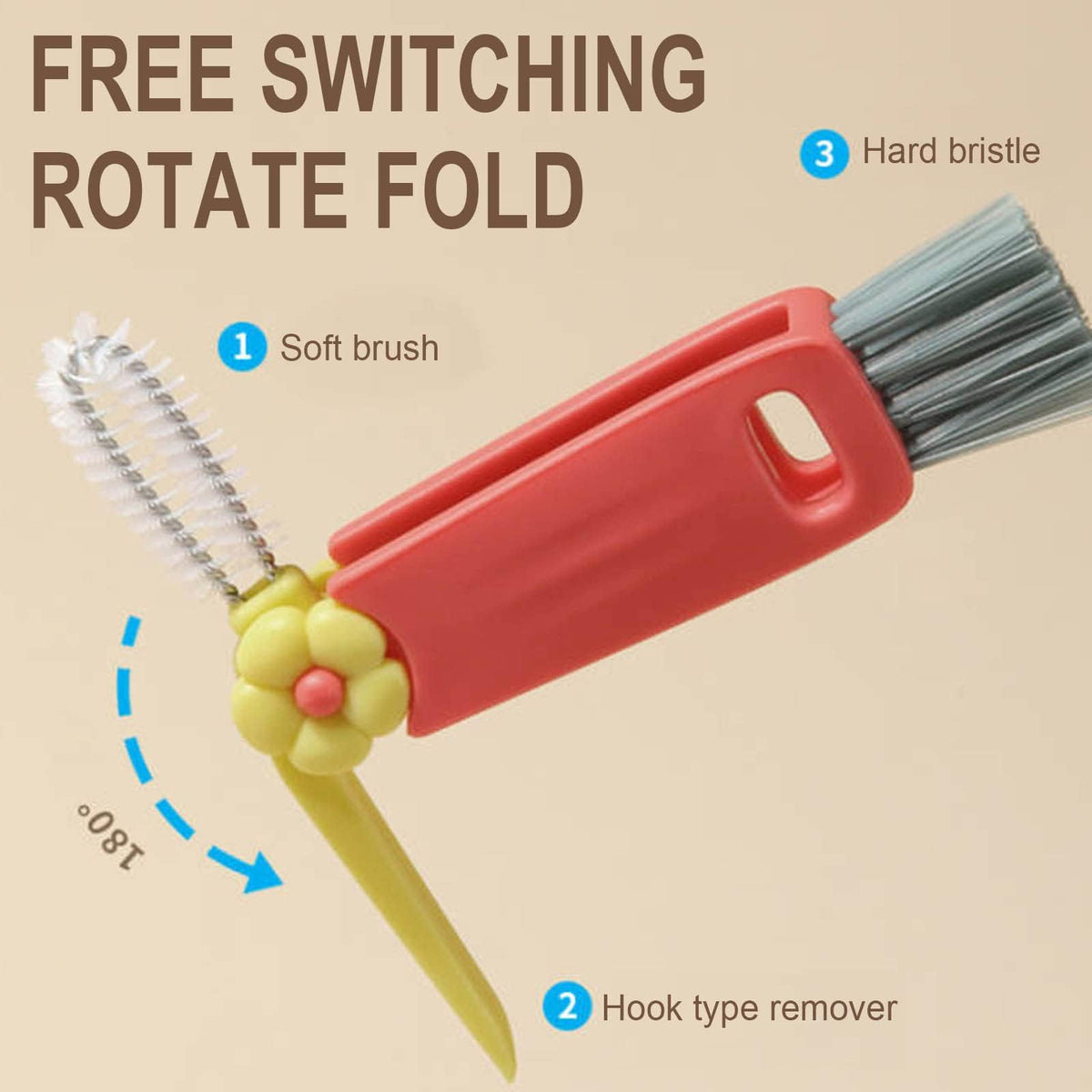 BusyLive 3 in 1 brush set components for kitchen hygiene