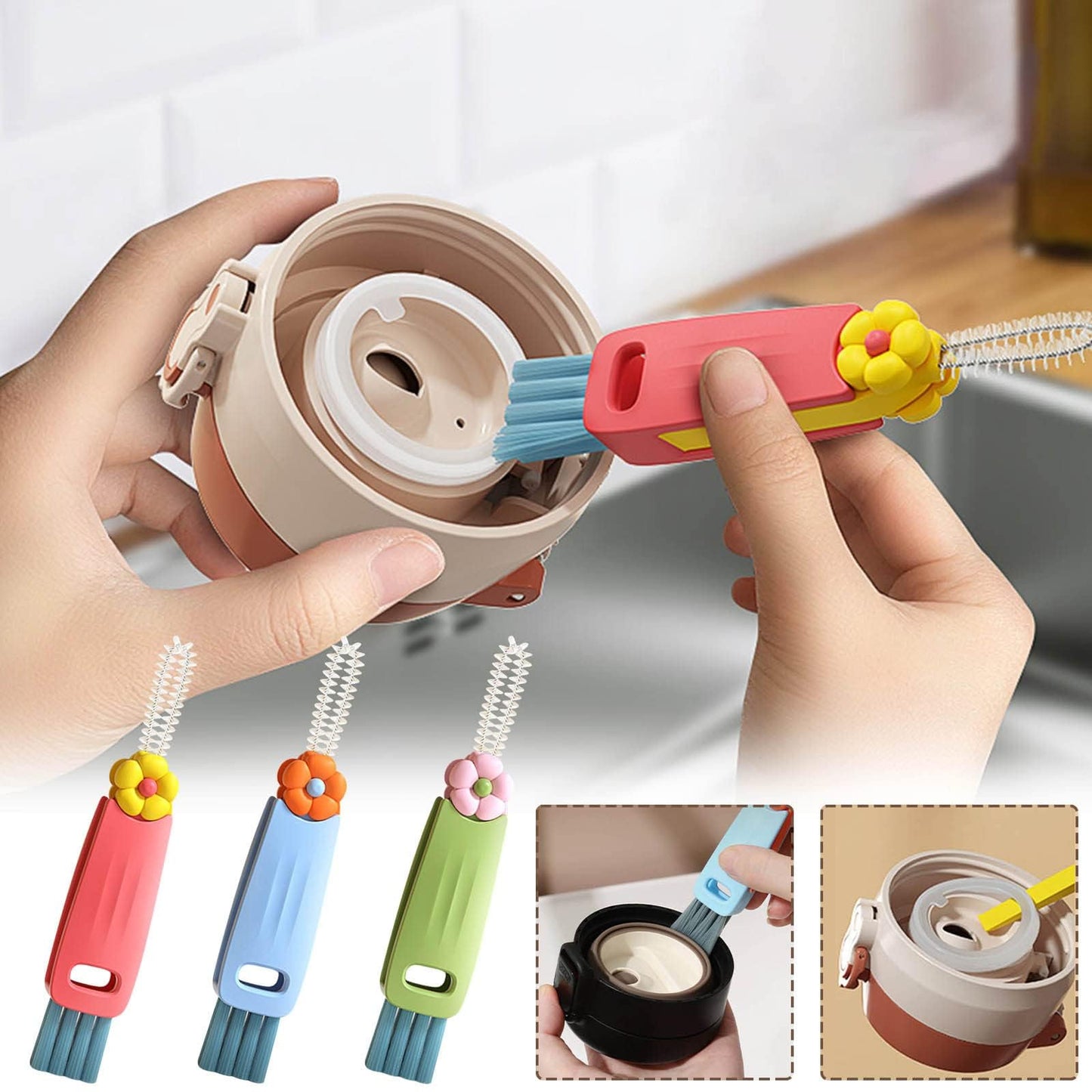 BusyLive professional grade crevice cleaning tool for water bottles