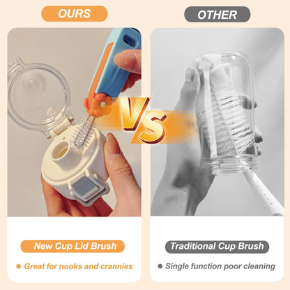 Multifunctional bottle cleaning brush set with hanging hole design