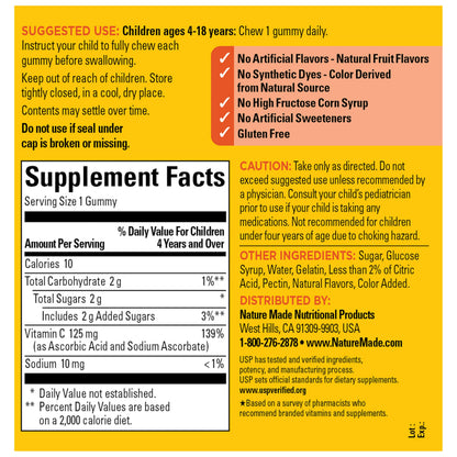 Gluten free immune health support gummies for kids and teenagers
