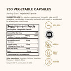 Solgar Ester-C Plus 500mg Vitamin C supplement label supplement facts panel