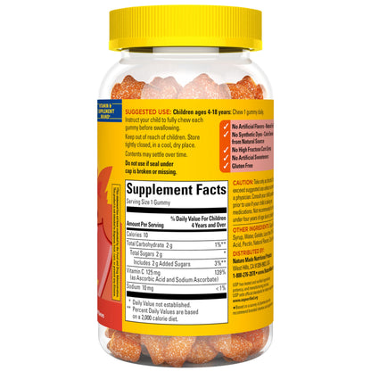 Premium imported Nature Made kids vitamins nutritional facts section