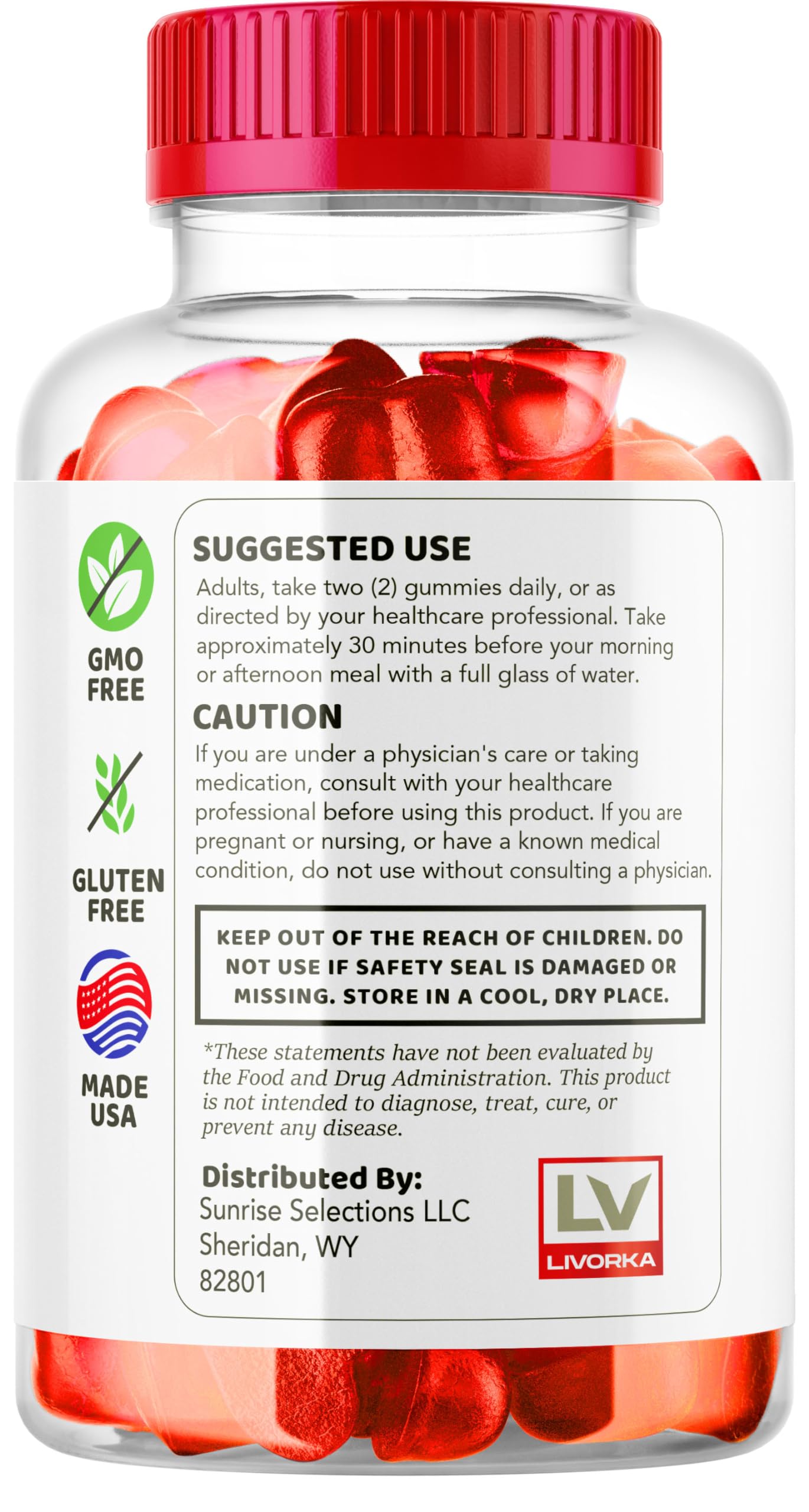 Side profile of Rapid Lean Keto ACV packaging showing manufacturer verification details