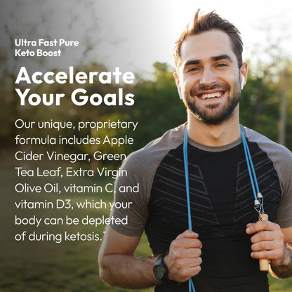 Justified Laboratories Ultra Fast Pure Keto Boost capsules showing premium packaging details