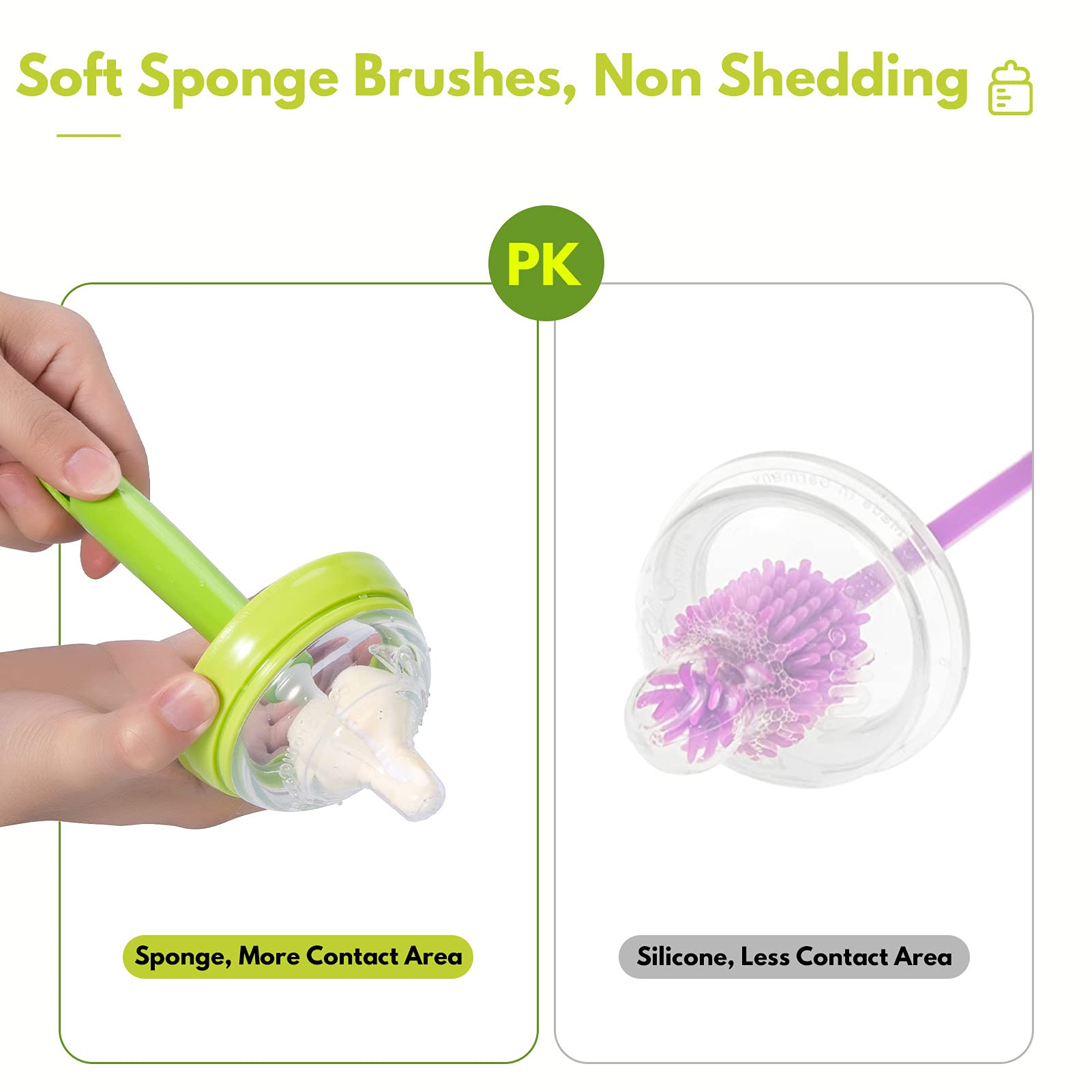Set of 8 baby feeding bottle cleaning brushes