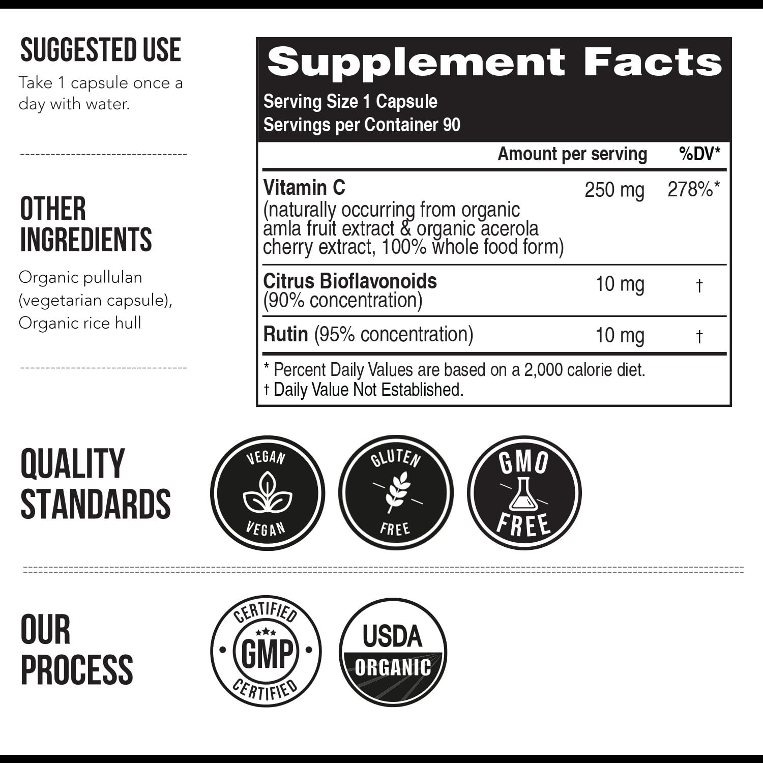 Triquetra Health whole food vitamin C complex 90 count bottle on a clean background.