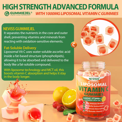 Authentic NEVISS liposomal vitamin C capsule alternative bottle showing 60 count size