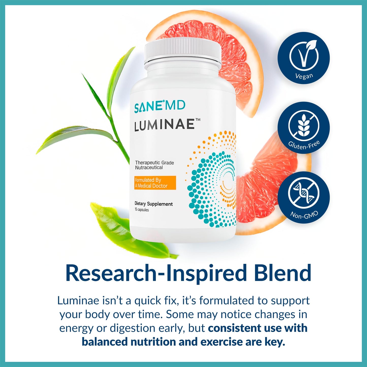 Premium imported Bestvite SANE Luminae 15 vegetarian capsules for resting metabolic rate.