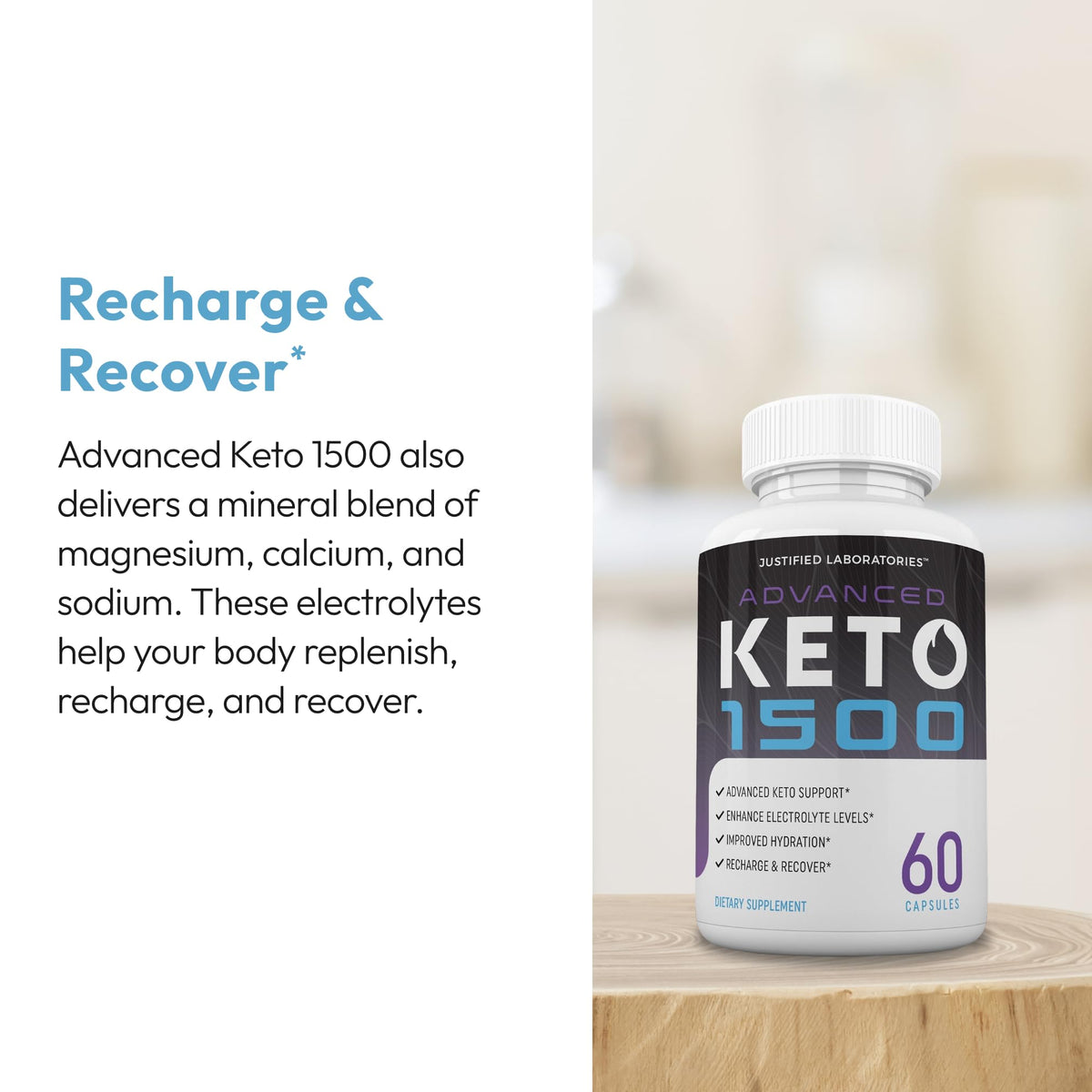 Justified Laboratories Advanced Keto 1500 two pack capsules packaging