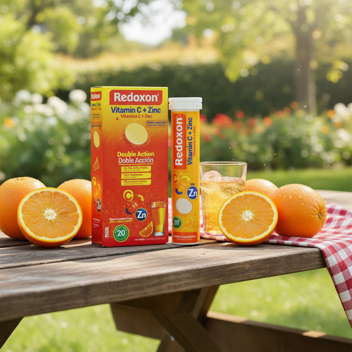 Redoxon immune support effervescent tubes and packaging