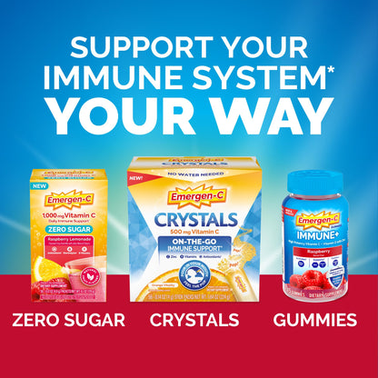Emergen-C Immune Plus chewables with Zinc and Vitamin E side view