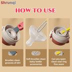 Shrunqi multifunctional bottle gap cleaner showing silicone brush head