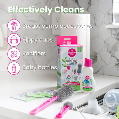 Compact travel bag for Dapple breast pump cleaning kit accessories