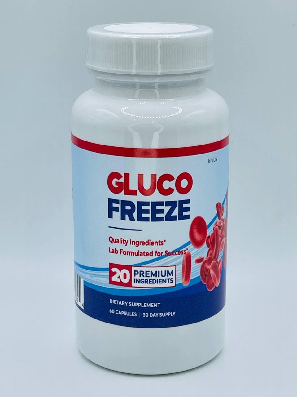 Glucofreeze advanced strength formula capsules showing supplement facts and ingredient list
