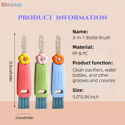 Shrunqi cup lid cleaning brushes held in hand for size context