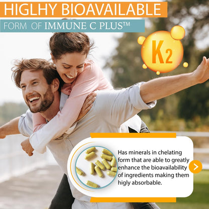 Kappa Nutrition Immune C Plus full 14 ingredient matrix diagram for daily wellness support.