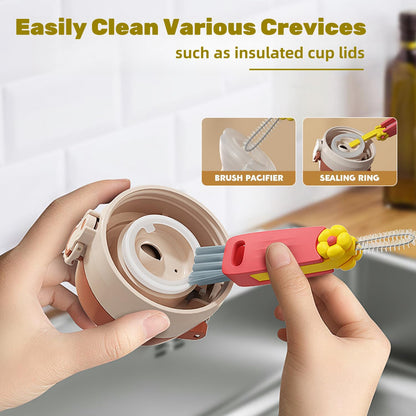 Multifunctional cleaning brush set for narrow spaces