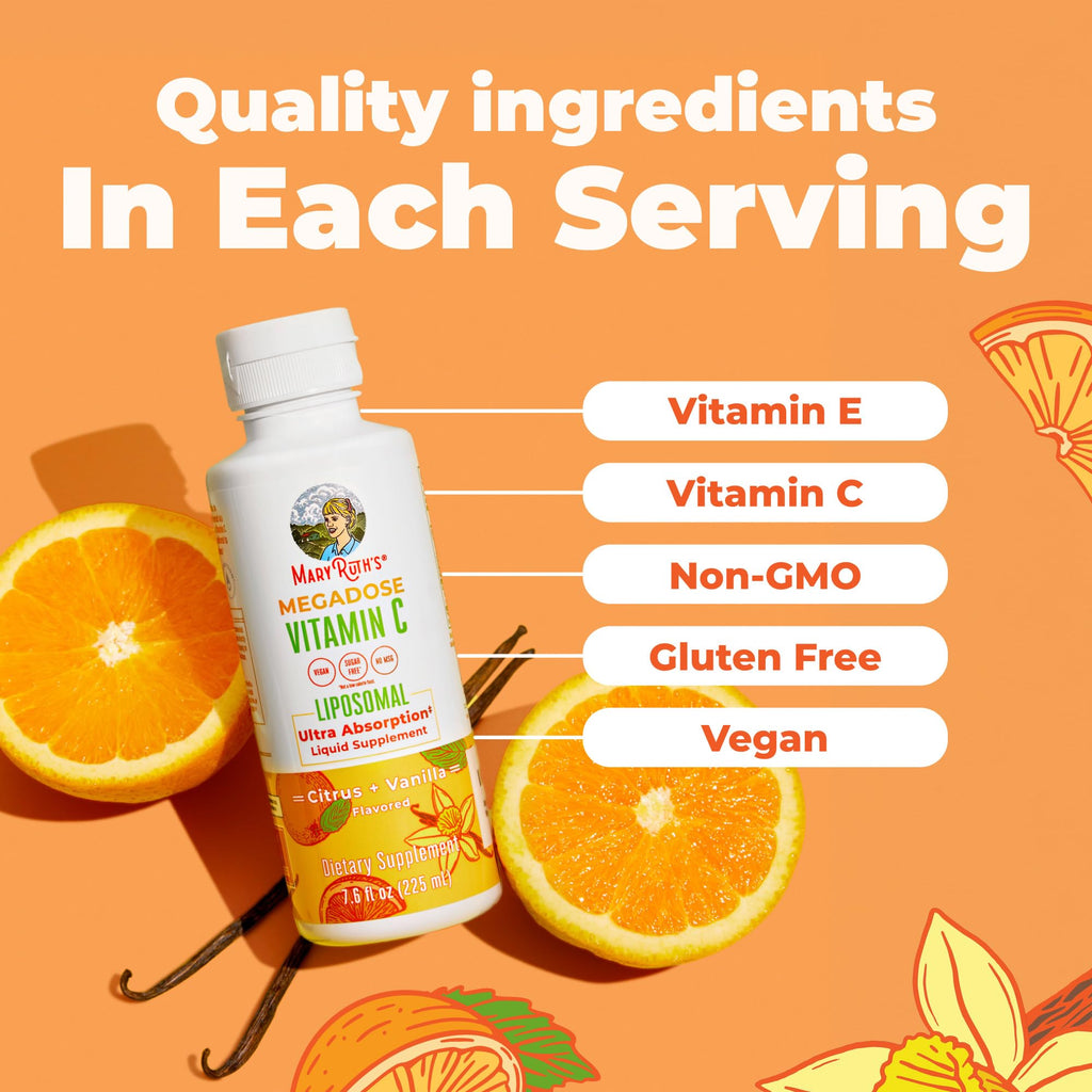 MaryRuth Organics citrus vanilla vitamin C serving size dropper