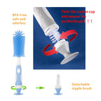 Detail view of Chemimoso baby bottle cleaner with hidden nipple brush