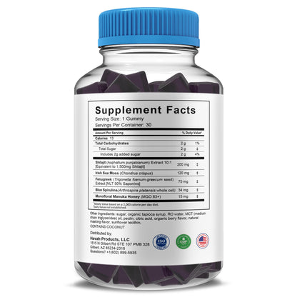 Havah male enhancement performance gummies containing clean ingredients and essential B vitamins.