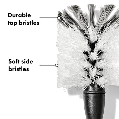 OXO Steel Bottle Brush stainless steel handle detail