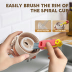Three piece multifunctional cleaning brush for bottle gaps