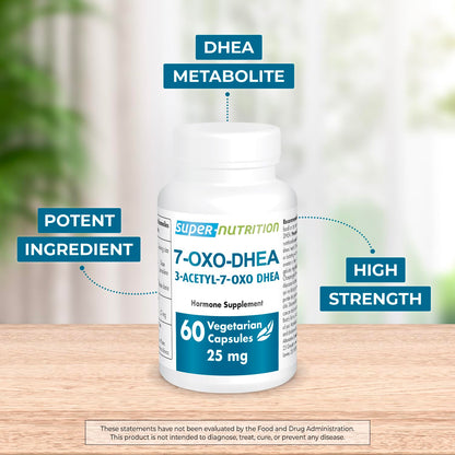 Supersmart 7-Keto DHEA supplement nutrition facts panel detail view demonstrating clean allergen-free active ingredients.