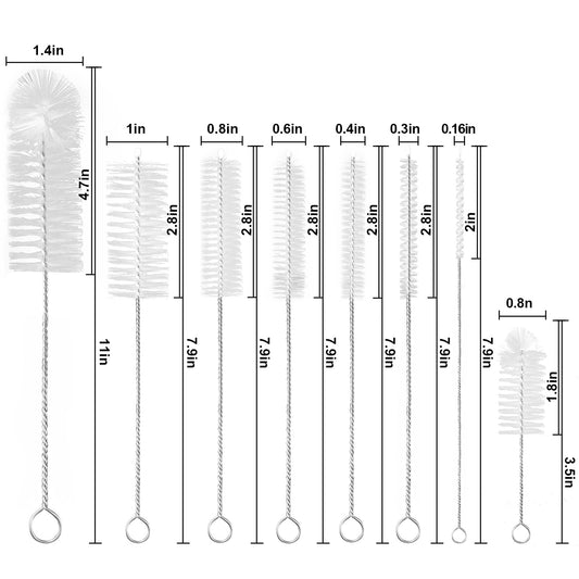 Close up of Yolaist nylon bottle cleaning brush bristles