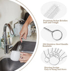Different brush head sizes for narrow pipe and straw cleaning