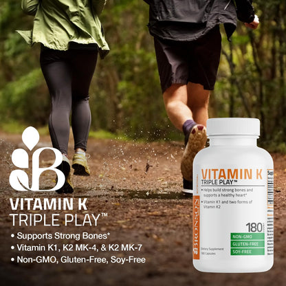 Bronson bone and cardiovascular health supplement showing premium nutritional facts panel