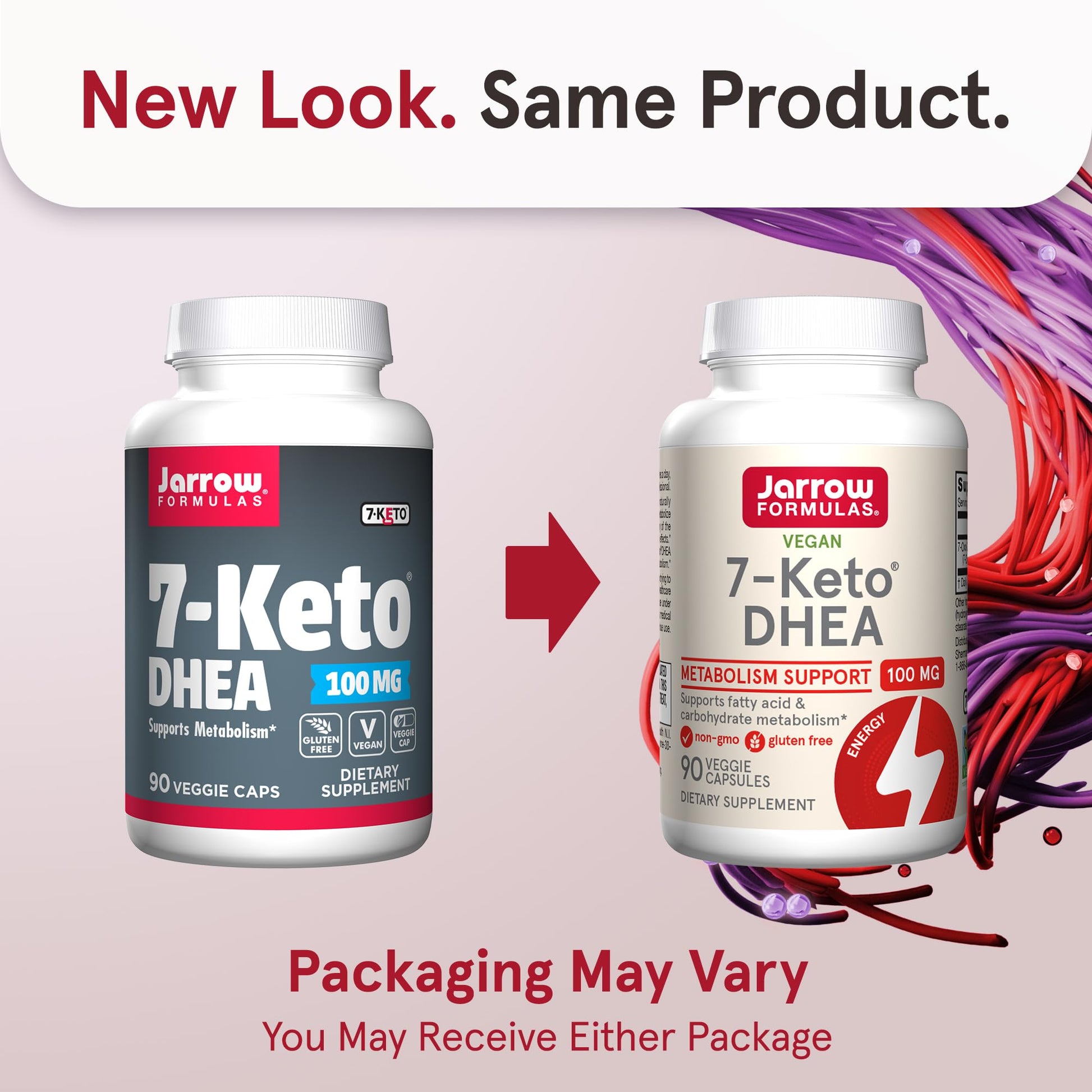 Jarrow Formulas 7-Keto DHEA 100 Milligrams nutrition facts and ingredients label on the back of the bottle