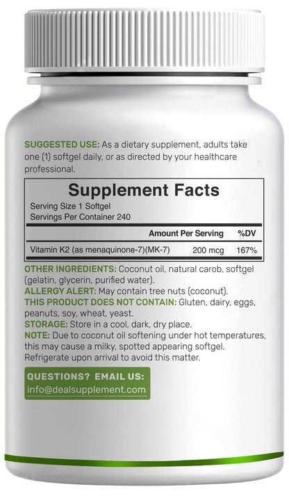 Product packaging illustration highlighting the eight-month supply benefit of the 240 softgels bottle.