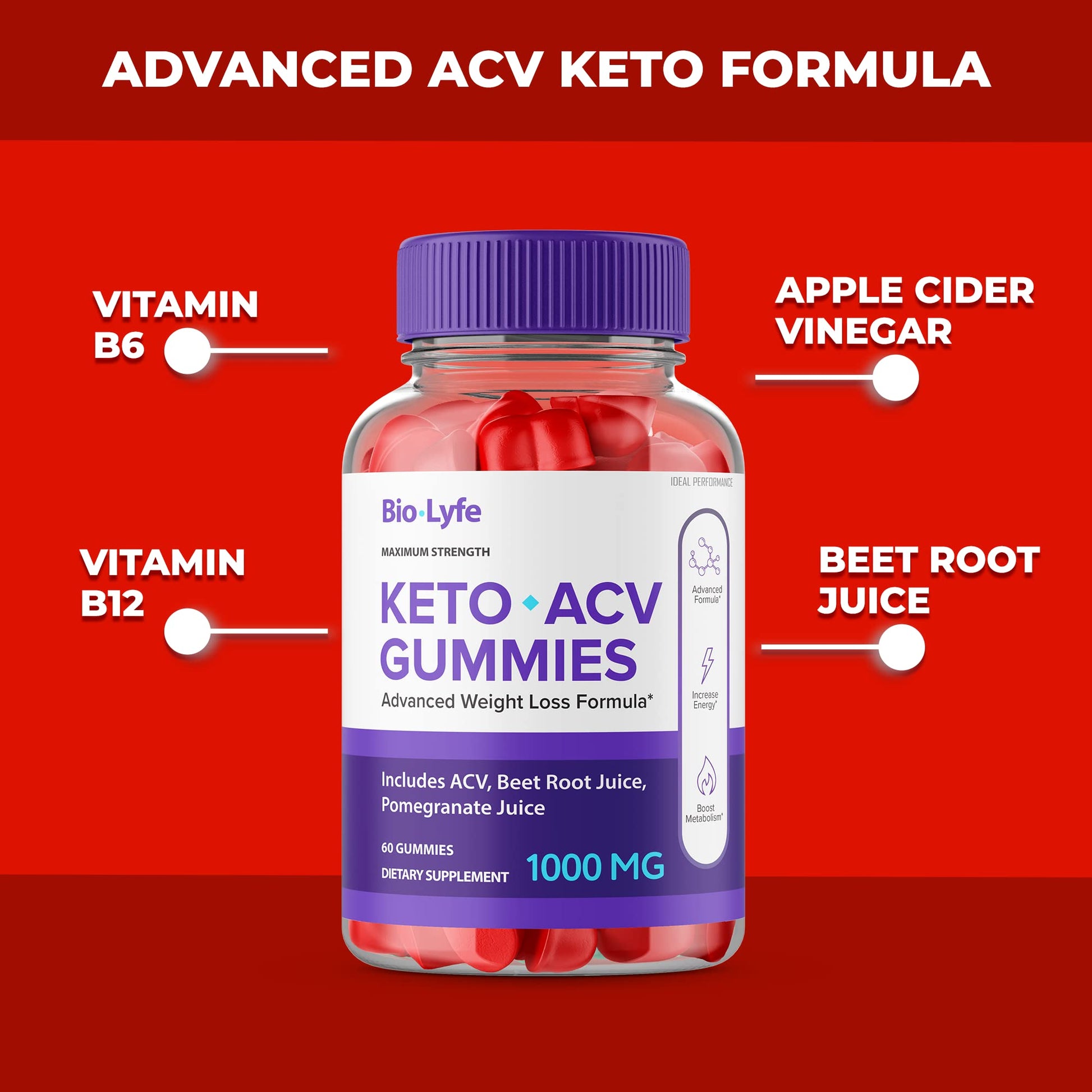 Three bottles of Ideal Performance apple cider vinegar keto gummies showcasing the authentic imported packaging.