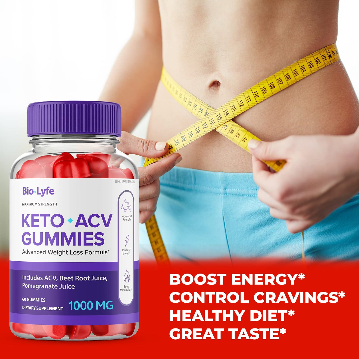 Close up of the vegan non-GMO labels on the Biolyfe Keto Plus apple cider vinegar supplement package.