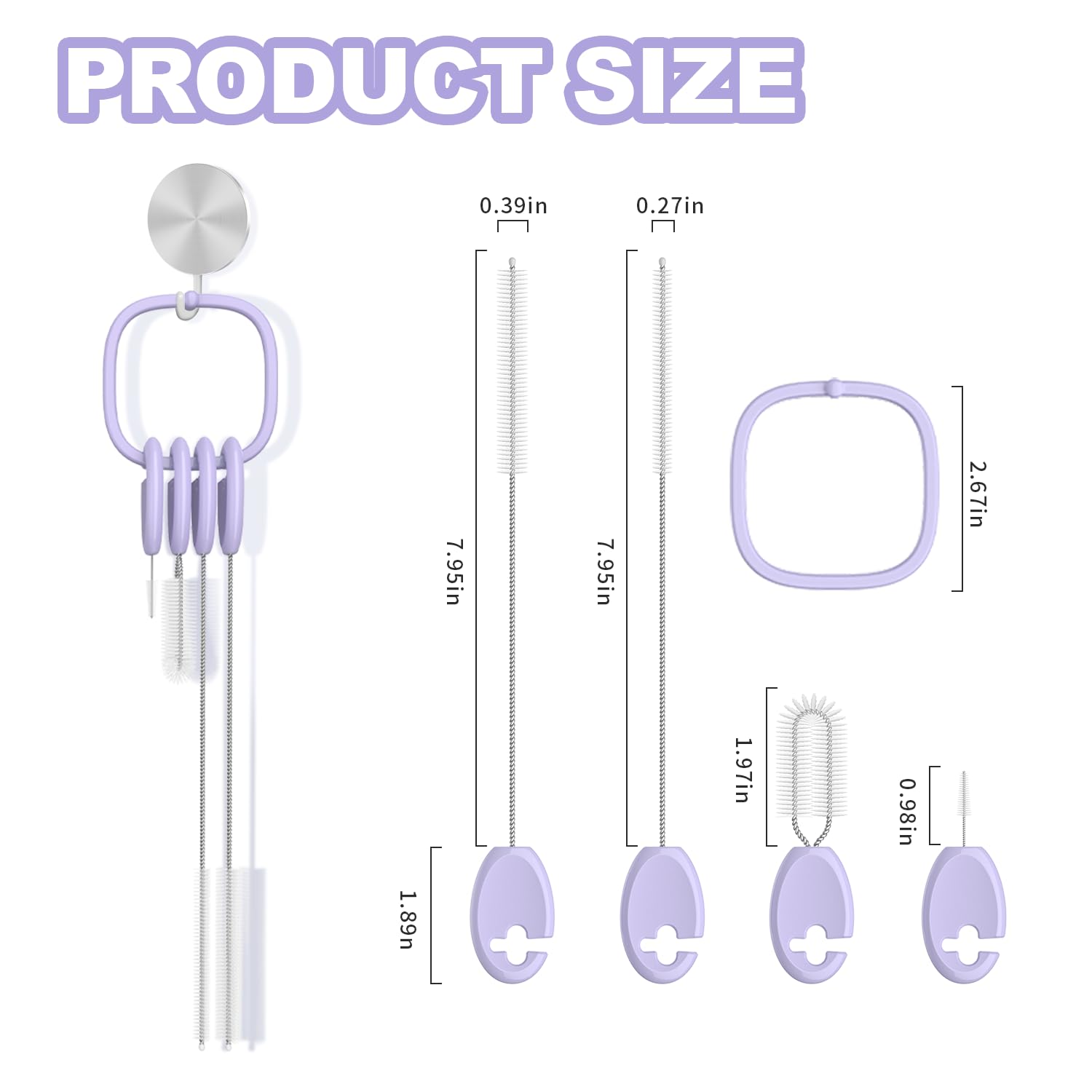 Yotime straw cleaning brushes arranged in vertical locking base