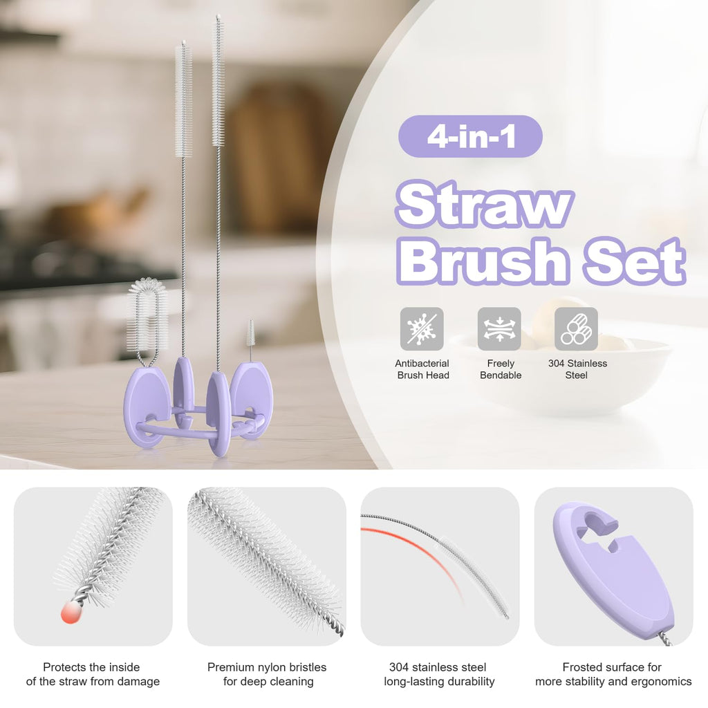 Close up of Yotime 4 in 1 brush set bristles and ergonomic handle